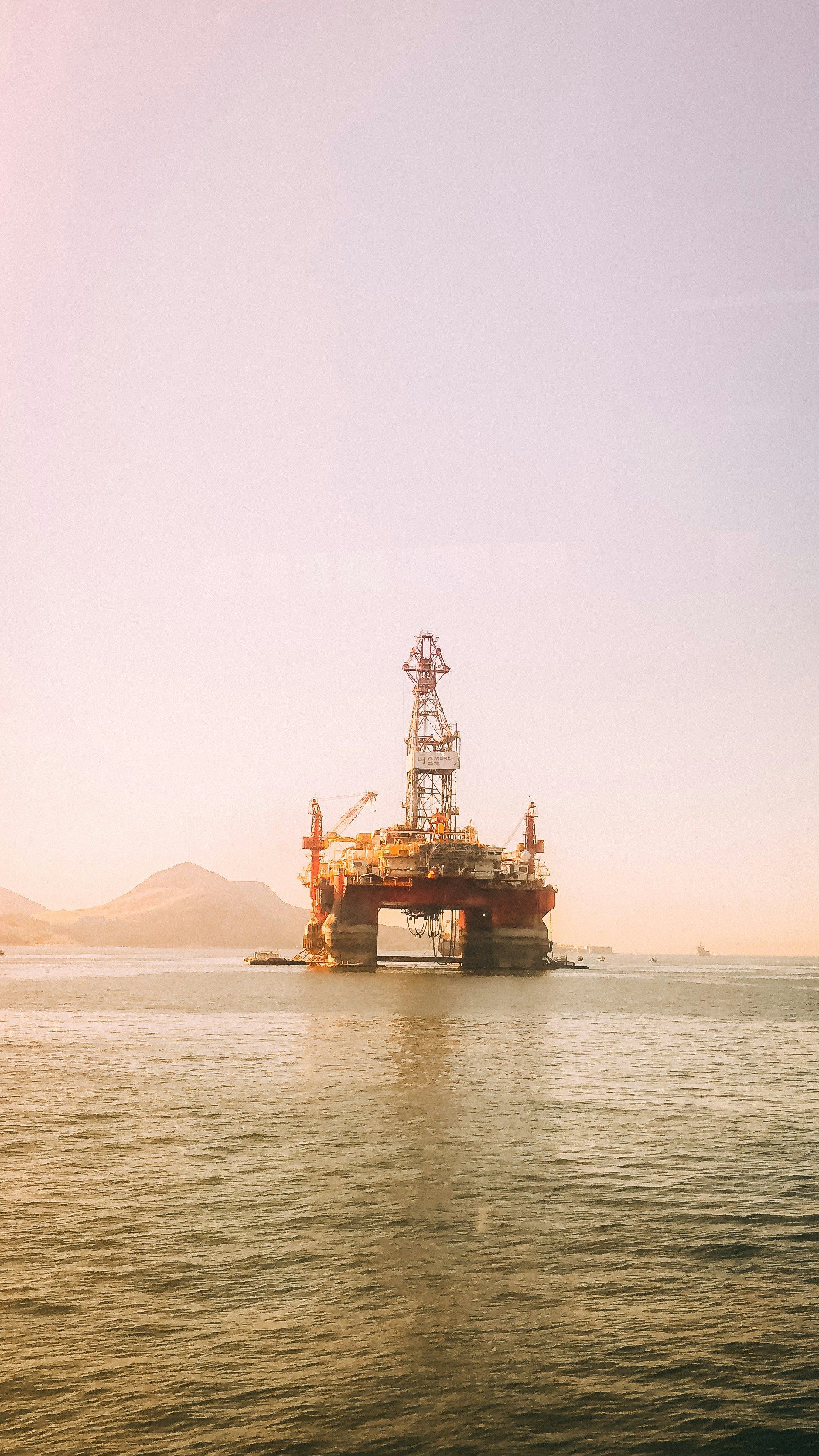 An offshore oil and gas platform at sea, where Antagon places rig and marine crews